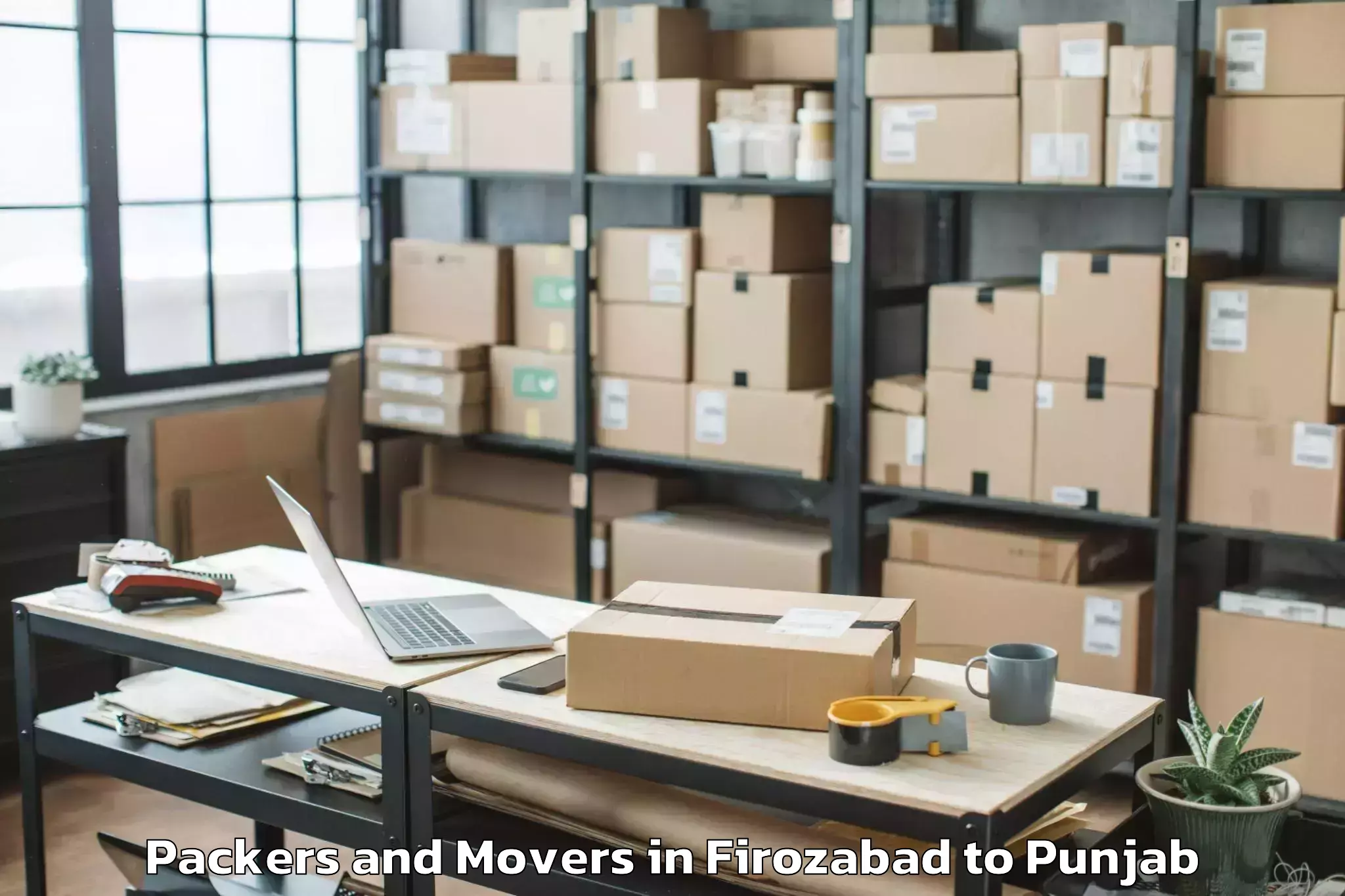 Book Firozabad to Sultanpur Lodhi Packers And Movers Online